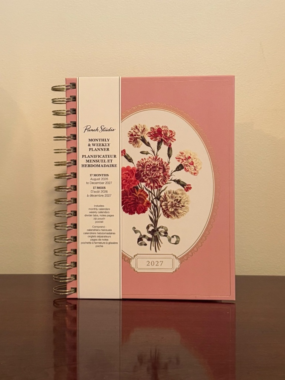 Punch Studio Monthly & Weekly Planner August 2026 - December 2027 Pink Floral